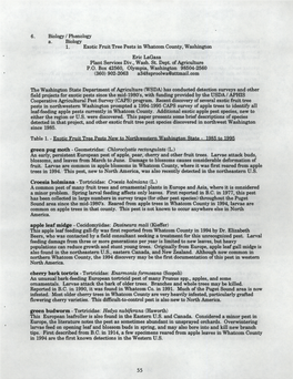 Pests in Northwestern Washington Prompted a 1994-1995 CAPS Survey of Apple Trees to Identify All Leaf-Feeding Apple Pests Currently in Whatcom County