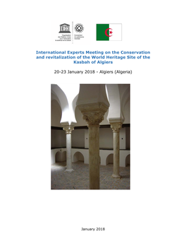 International Experts Meeting on the Conservation and Revitalization of the World Heritage Site of the Kasbah of Algiers