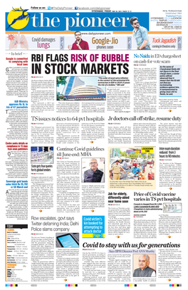 HYDERABAD, FRIDAY, MAY 28, 2021; PAGES 12 `3 RNI No