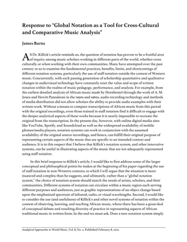 Global Notation As a Tool for Cross-Cultural and Comparative Music Analysis”