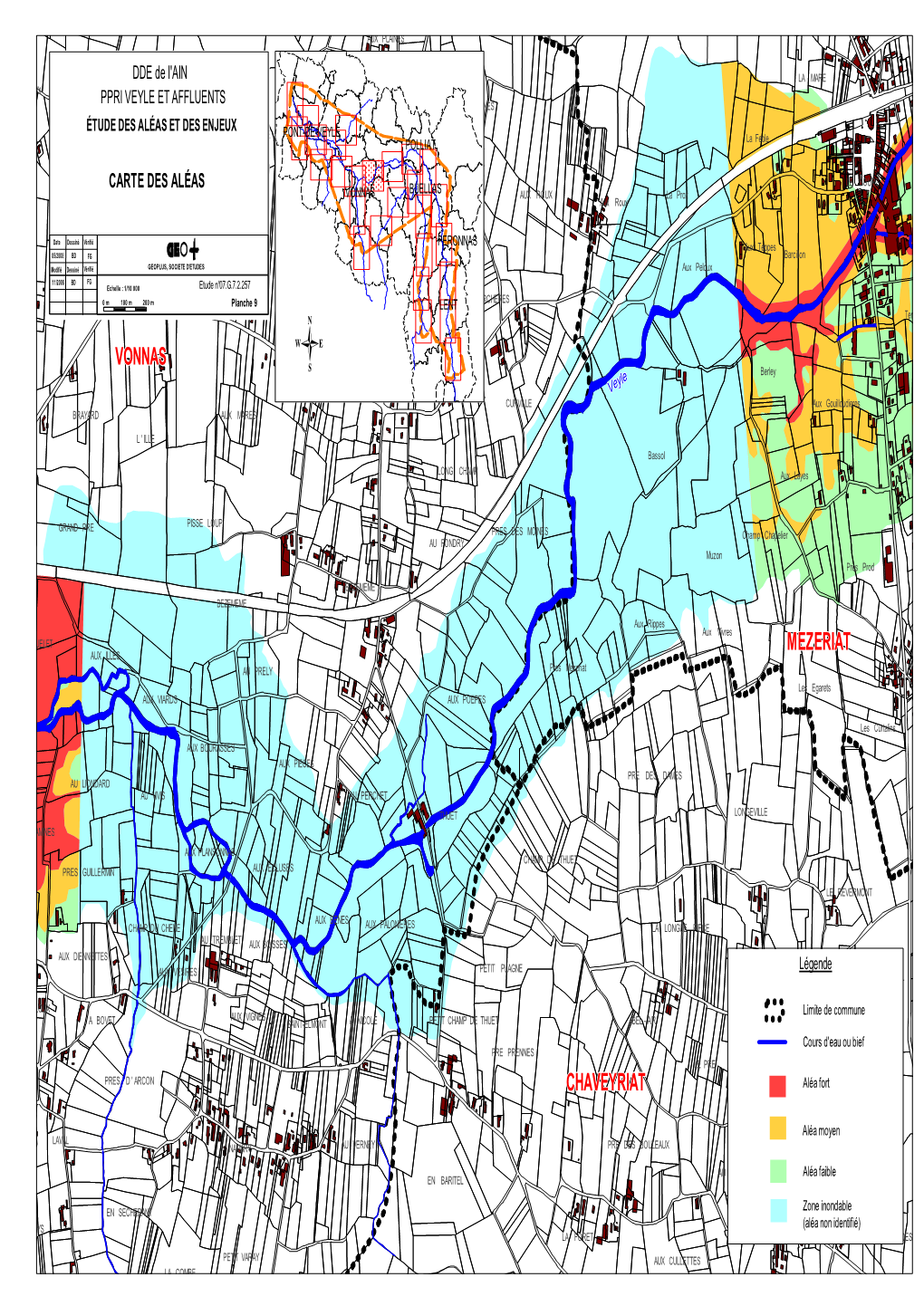 Carte Zones Inondables Chaveyriat 1/10000