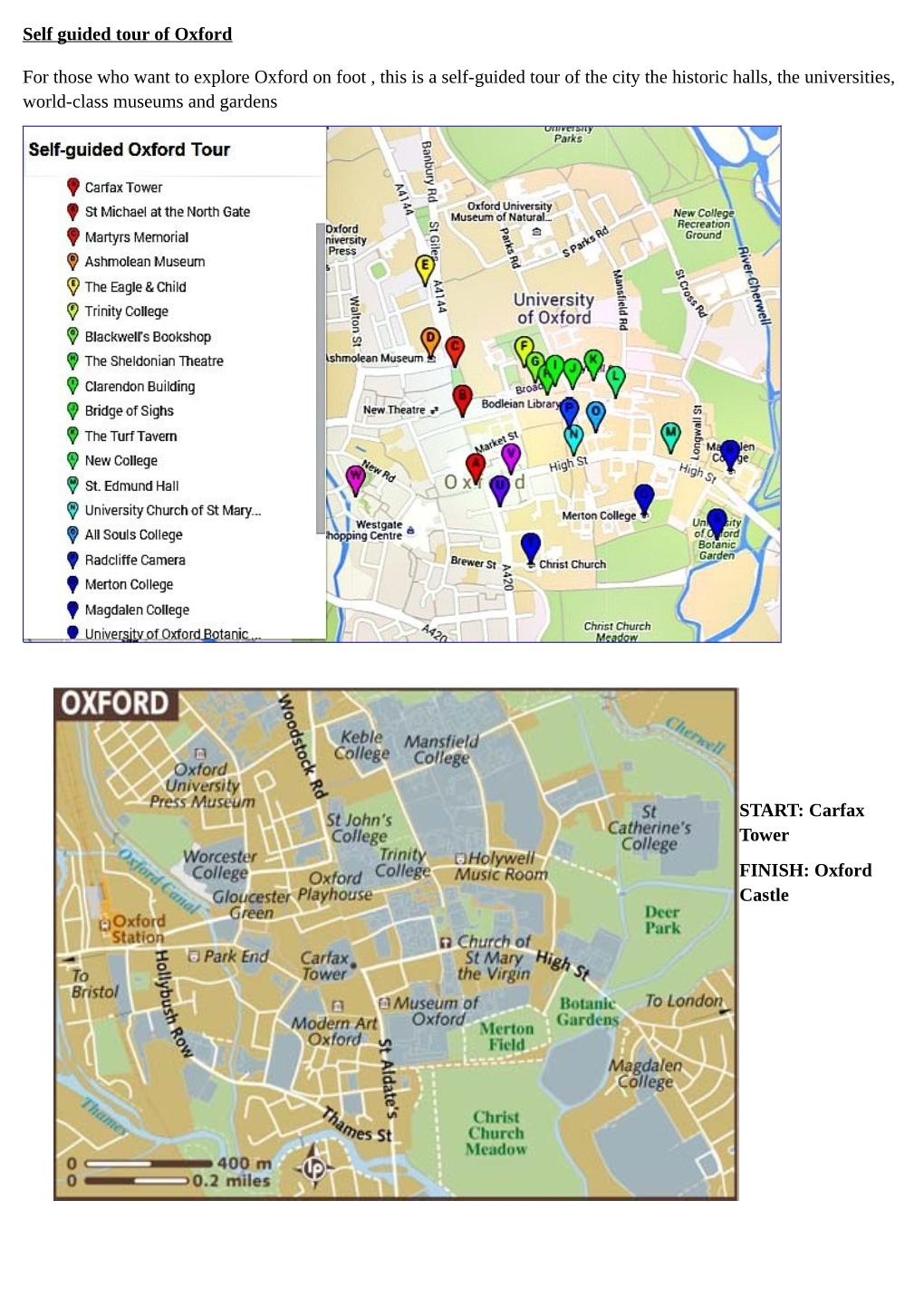 Self Guided Tour of Oxford for Those Who Want to Explore Oxford on Foot