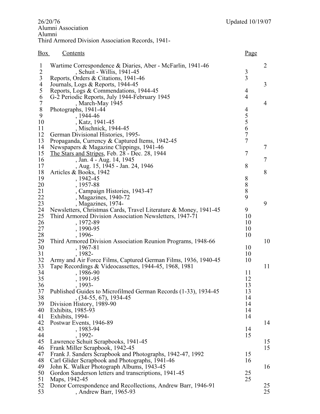 Box Contents Page 1 Wartim