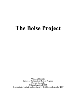 Histories: Boise Project” Vol