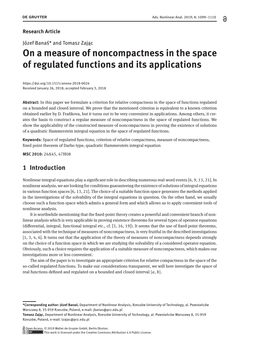 On a Measure of Noncompactness in the Space of Regulated Functions and Its Applications