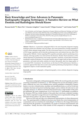 Basic Knowledge and New Advances in Panoramic Radiography Imaging Techniques: a Narrative Review on What Dentists and Radiologists Should Know