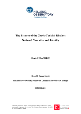 The Essence of the Greek-Turkish Rivalry: National Narrative and Identity
