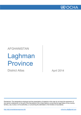 AFGHANISTAN: Laghman Province Reference Map