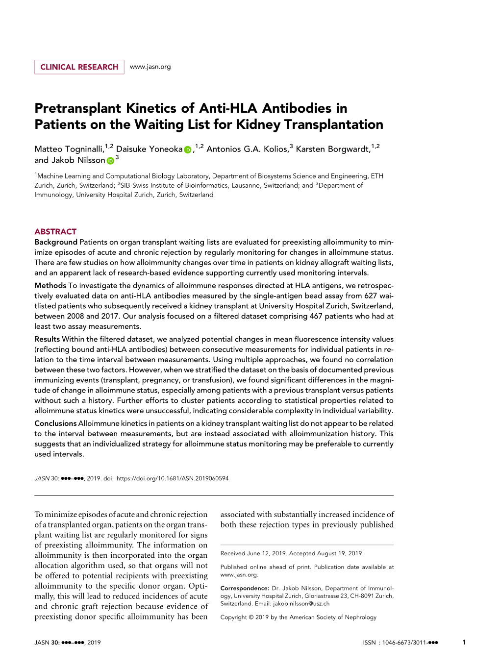 Pretransplant Kinetics of Anti-HLA Antibodies in Patients on the Waiting List for Kidney Transplantation
