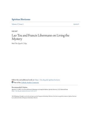 Lao Tzu and Francis Libermann on Living the Mystery Binh the Quach C.S.Sp