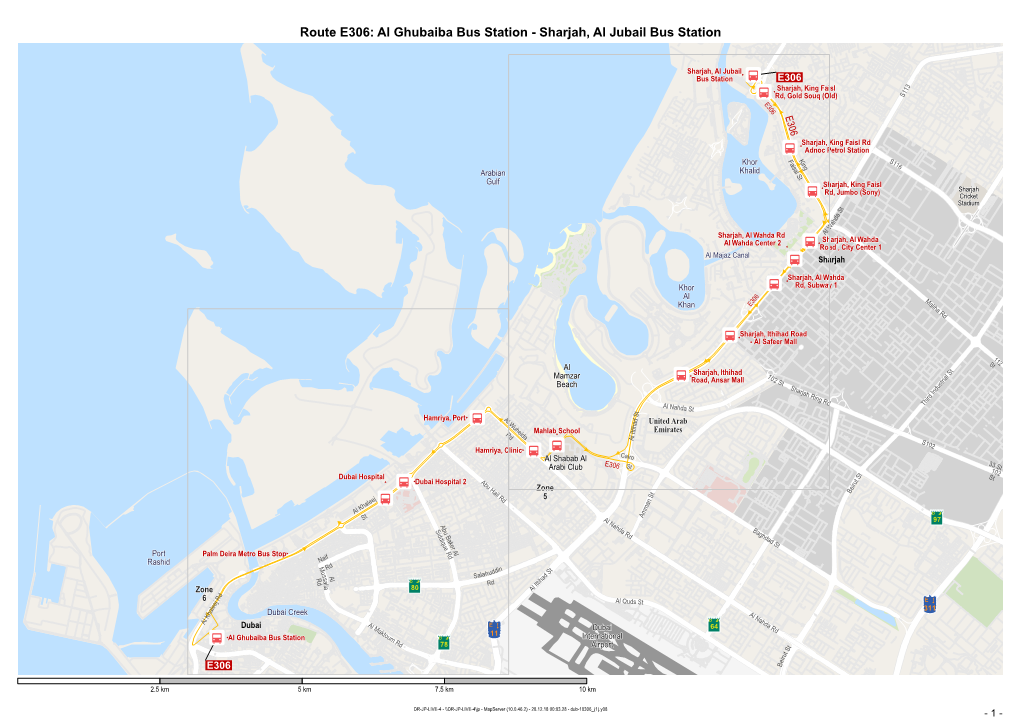 Route E306: Al Ghubaiba Bus Station - Sharjah, Al Jubail Bus Station