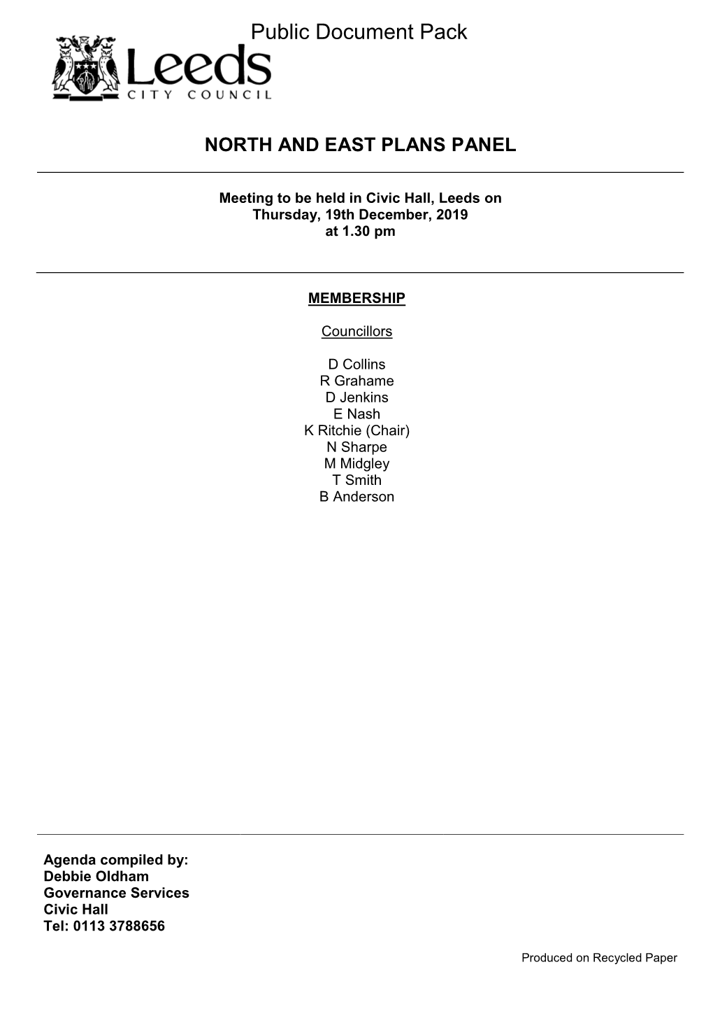 Agenda Document for North and East Plans Panel, 19/12/2019 13:30