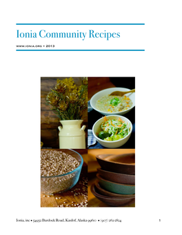 Ionia Community Recipes • 2013