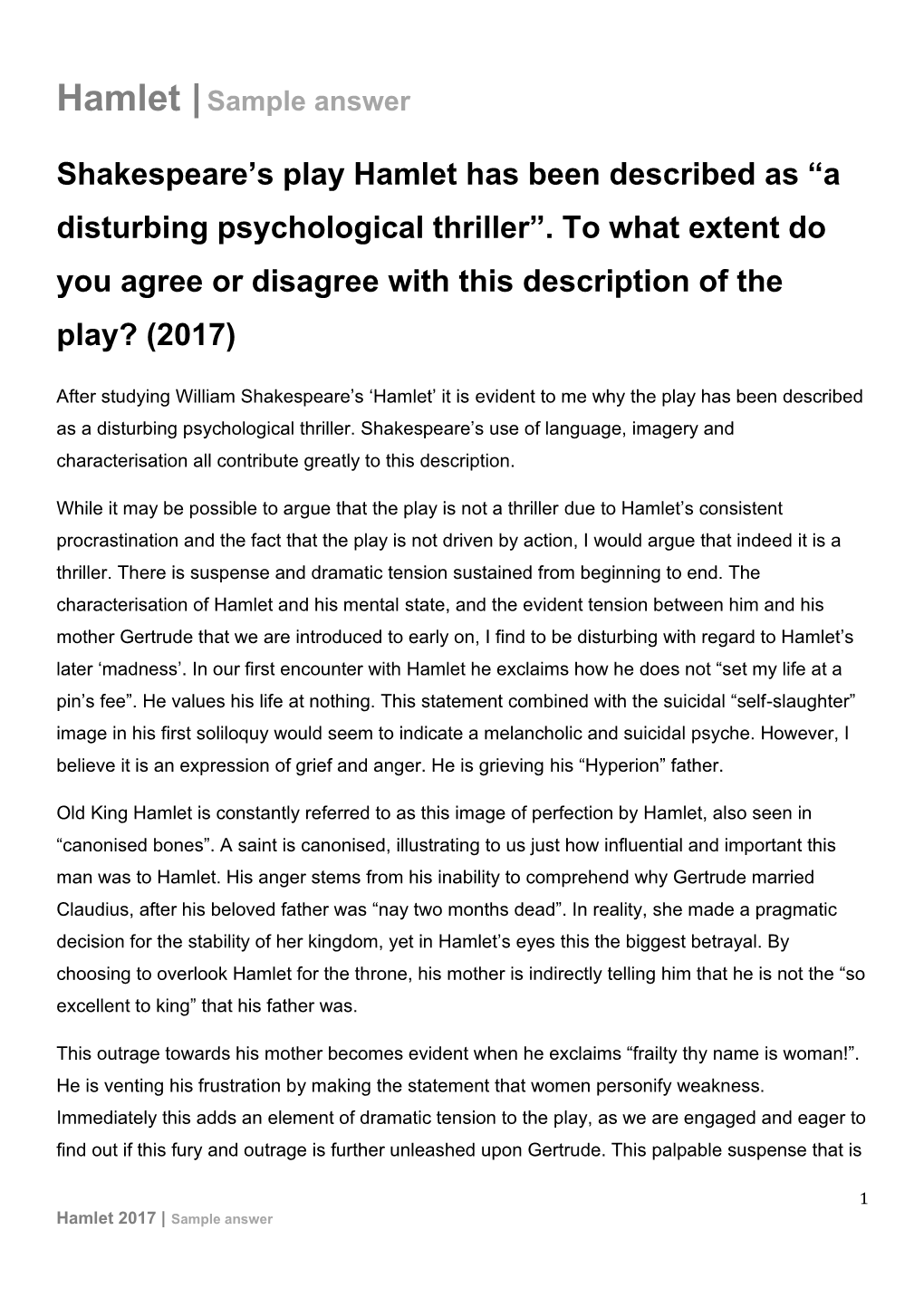 Psychological Thriller Description