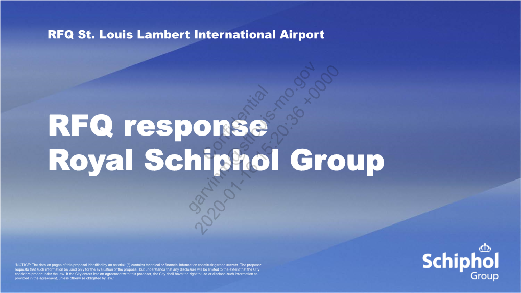 RFQ Response Royal Schiphol Group