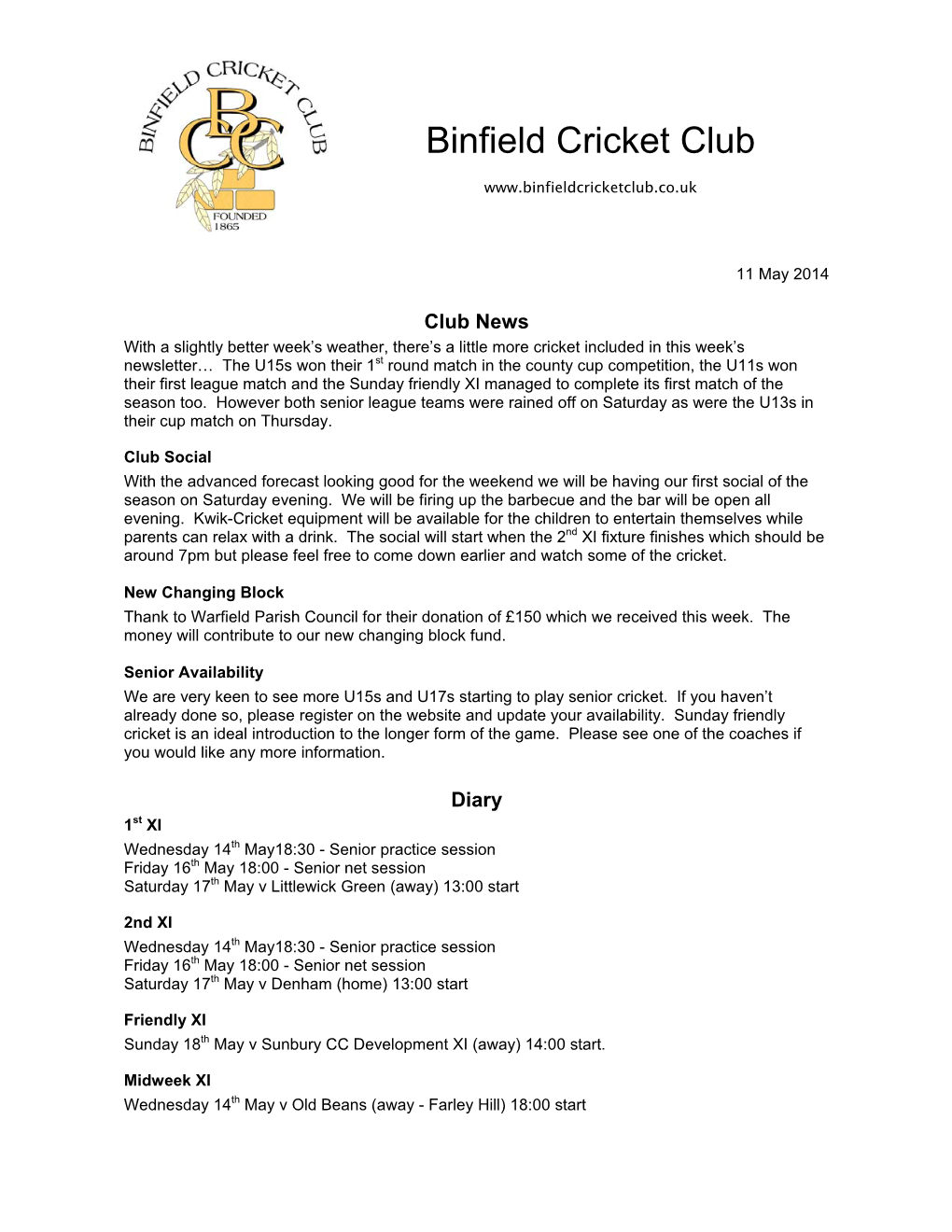 Binfield Cricket Club