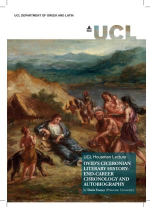 Ovid's Ciceronian Literary History: End-Career Chronology And