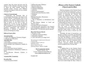 History of the Eastern Catholic Church and Its Rites