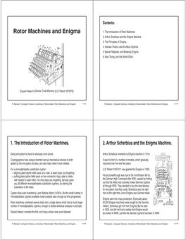 Rotor Machines and Enigma 1