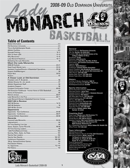 BASKETBALL Table of Contents Media Information