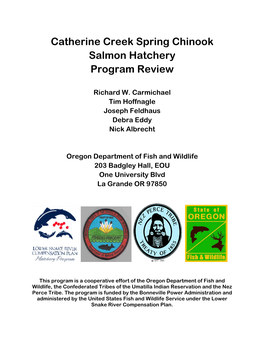 Catherine Creek Spring Chinook Salmon Hatchery Program Review