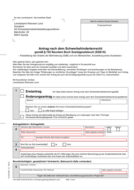 Antrag Nach Dem Schwerbehindertenrecht Gemäß