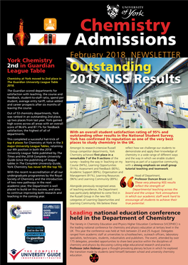 Chemistry Admissions Newsletter 2018