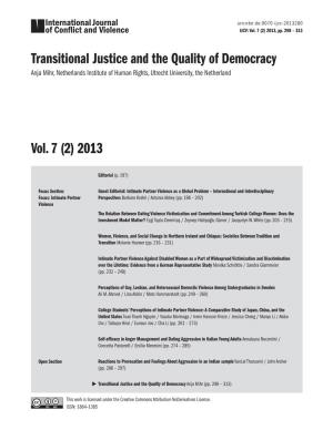 Transitional Justice and the Quality of Democracy Vol. 7 (2) 2013