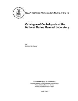 Catalogue of Cephalopods at the National Marine Mammal Laboratory
