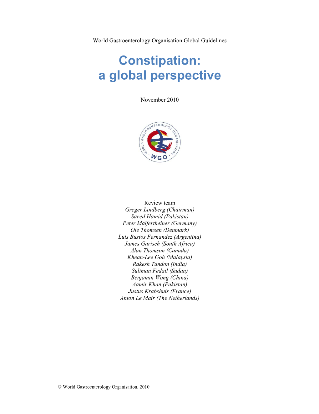 Constipation: a Global Perspective