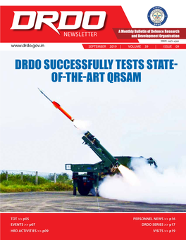 DRDO Successfully TESTS State- Of-The-Art QRSAM