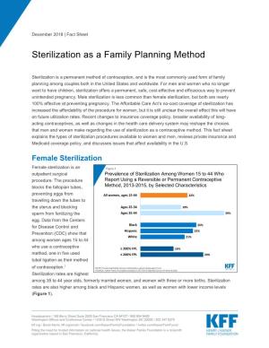 Sterilization As a Family Planning Method