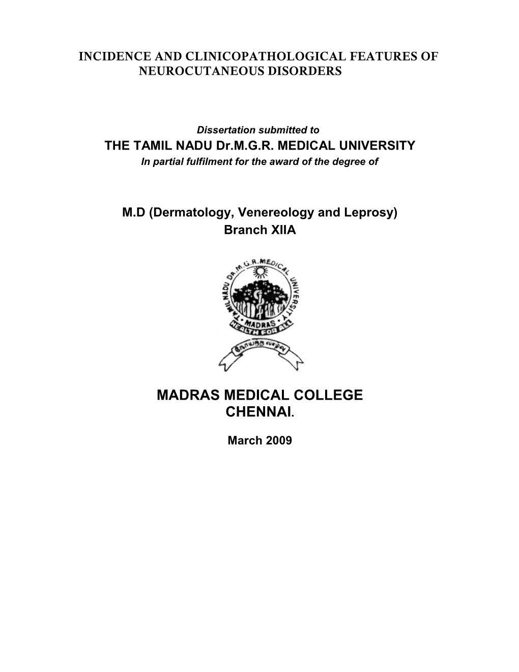 Madras Medical College Chennai