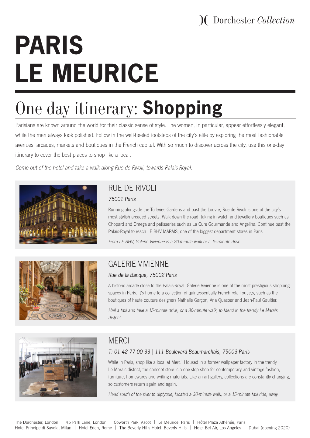 PARIS LE MEURICE One Day Itinerary: Shopping Parisians Are Known Around the World for Their Classic Sense of Style