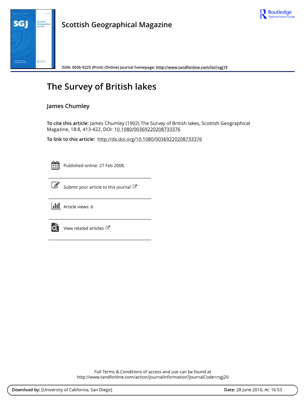 The Survey of British Lakes