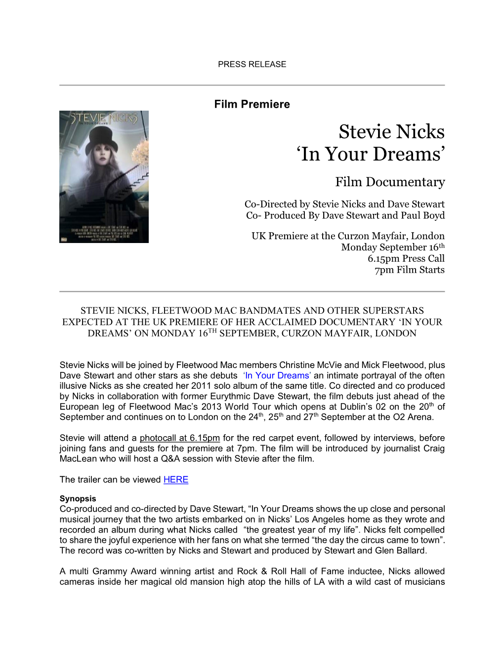 Stevie Nicks 'In Your Dreams'