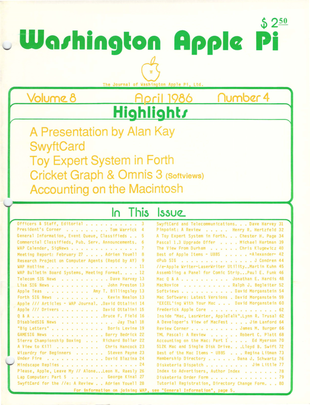 Washington Apple Pi Journal, April 1986