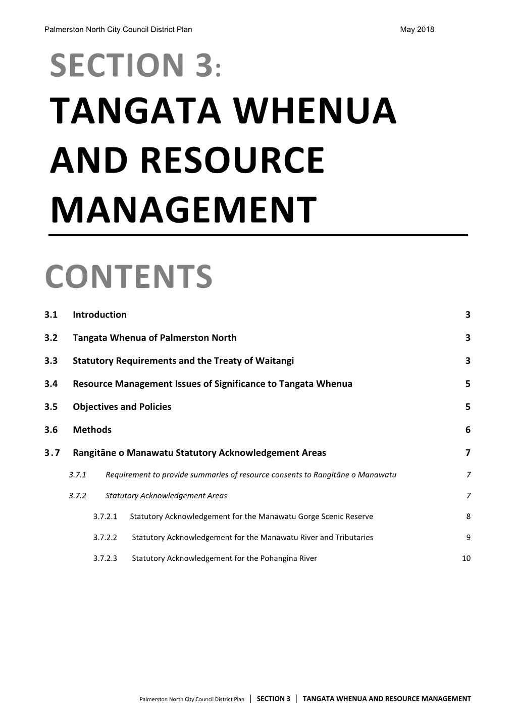 Section 3: Tangata Whenua and Resource Management