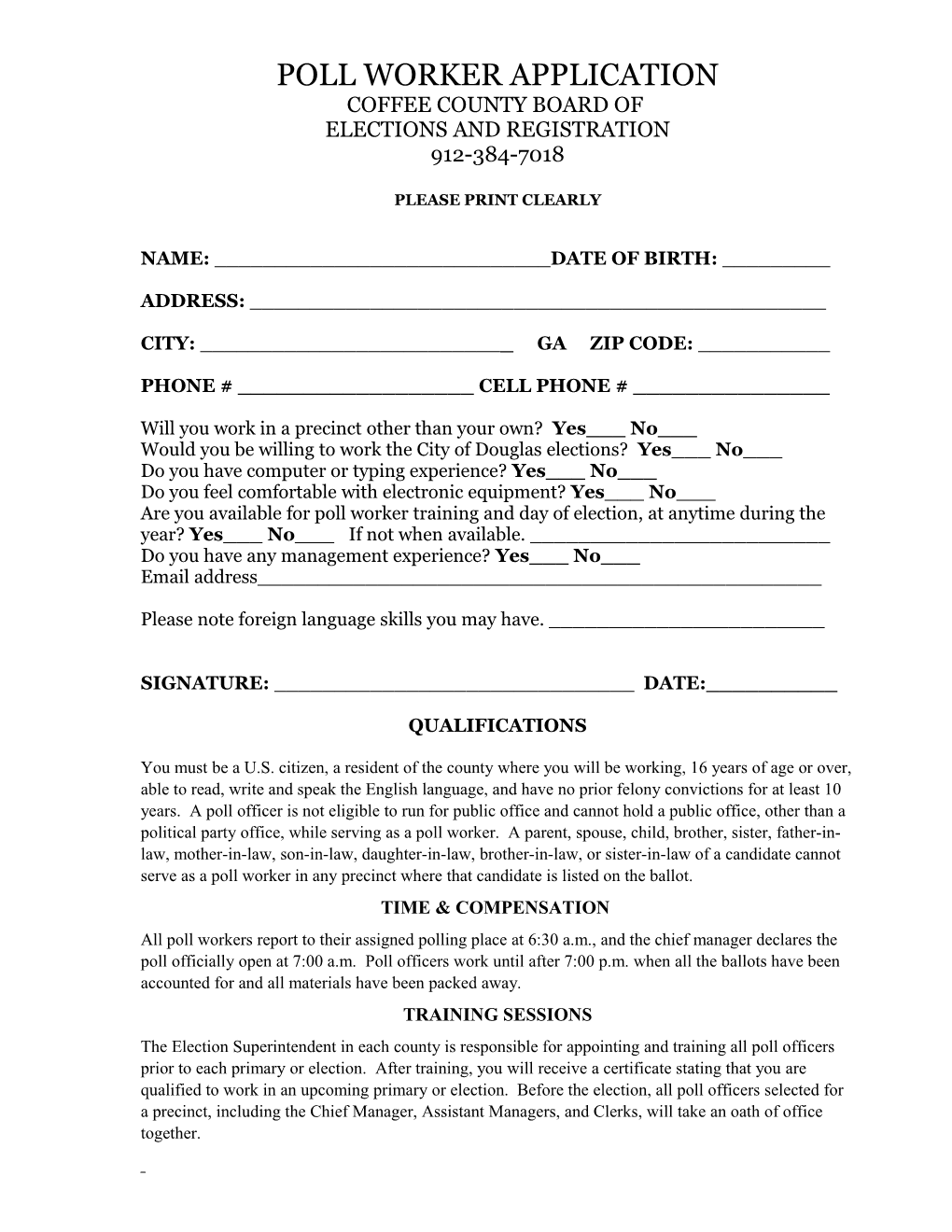 Poll Worker Application