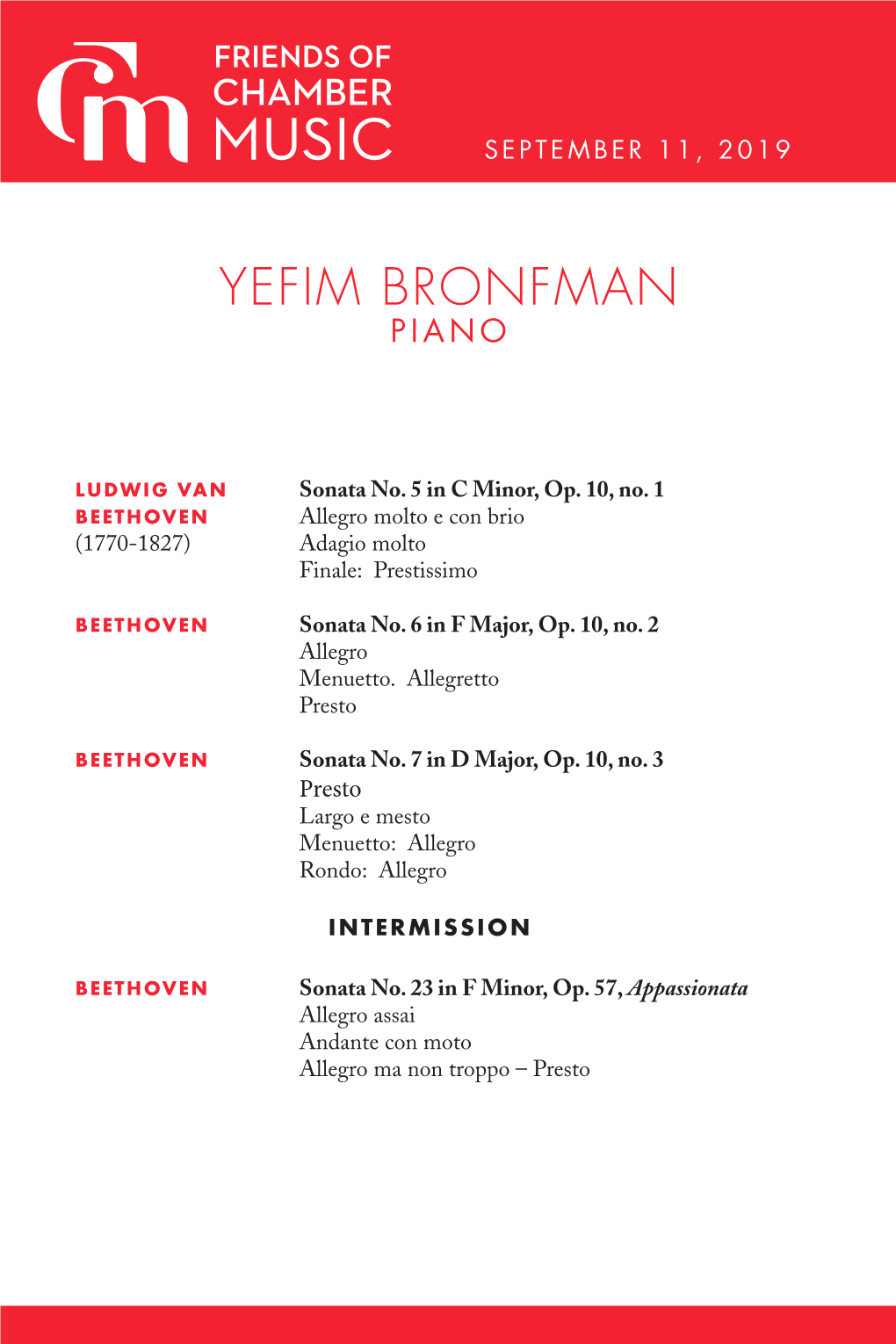 Yefim Bronfman Piano