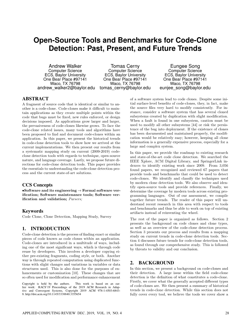 Open-Source Tools and Benchmarks for Code-Clone Detection: Past, Present, and Future Trends