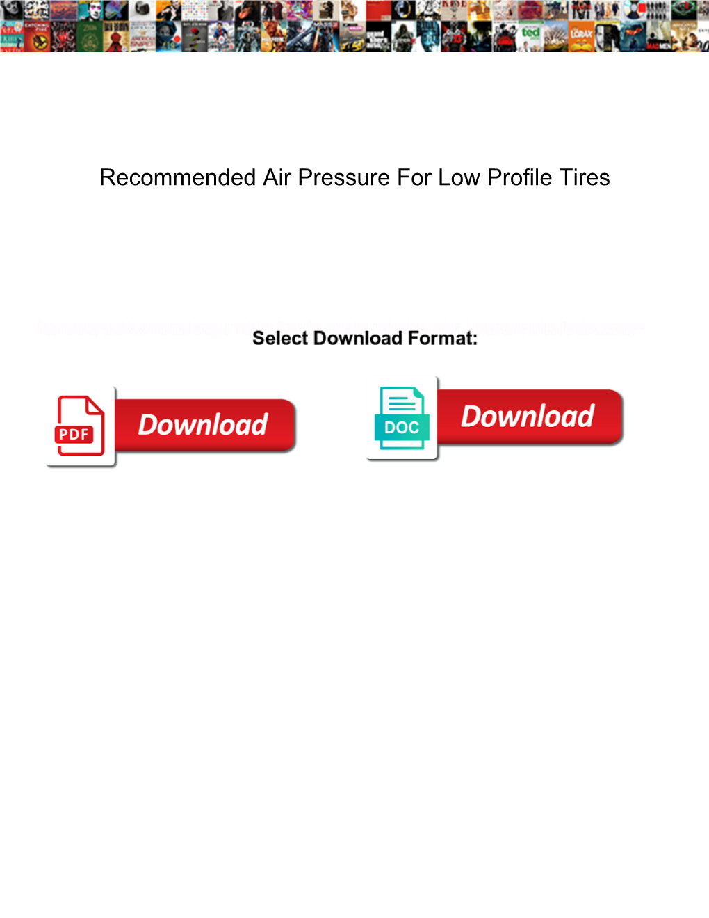 Recommended Air Pressure for Low Profile Tires