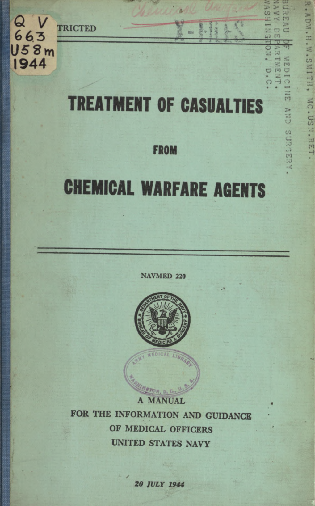 Manual on Treatment of Casualties from Chemical Warfare Agents