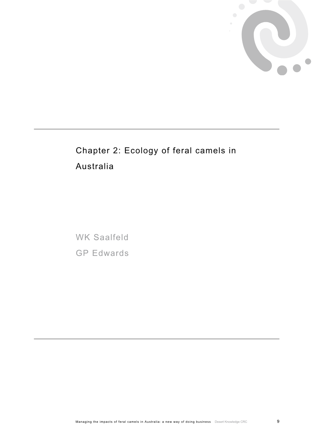 Ecology of Feral Camels in Australia WK Saalfeld GP Edwards