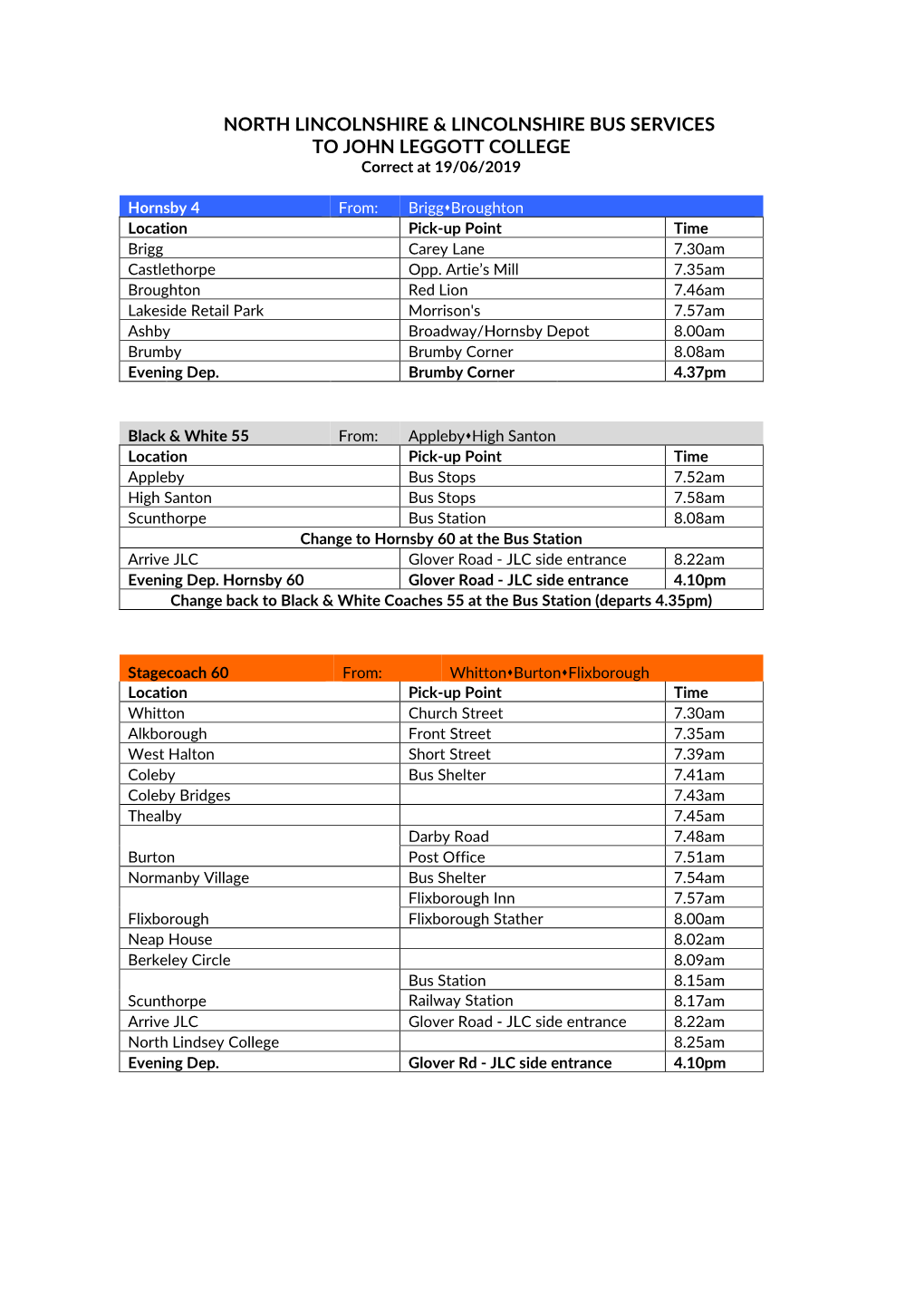 North Lincolnshire & Lincolnshire Bus Services