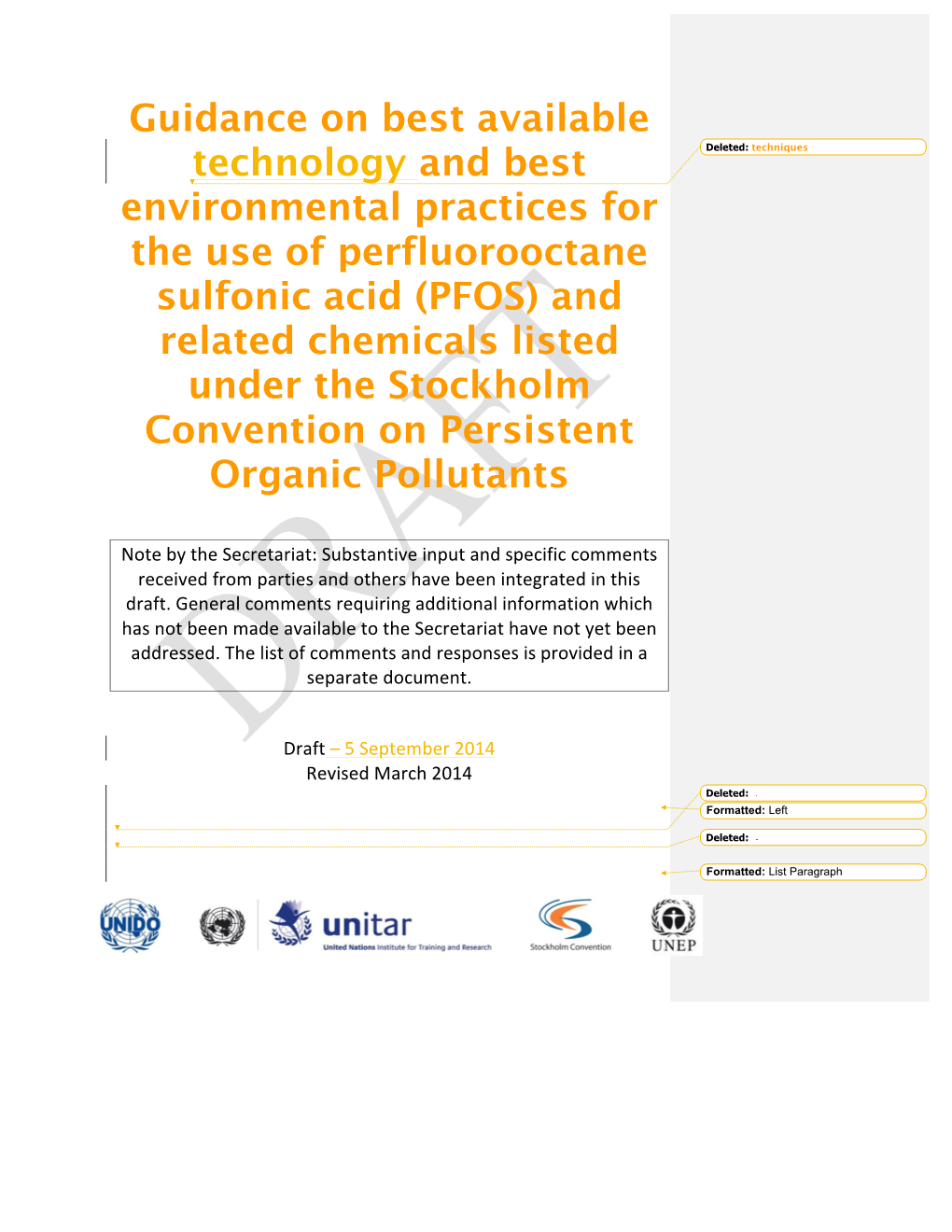 PFOS) and Related Chemicals Listed Under the Stockholm Convention on Persistent Organic Pollutants