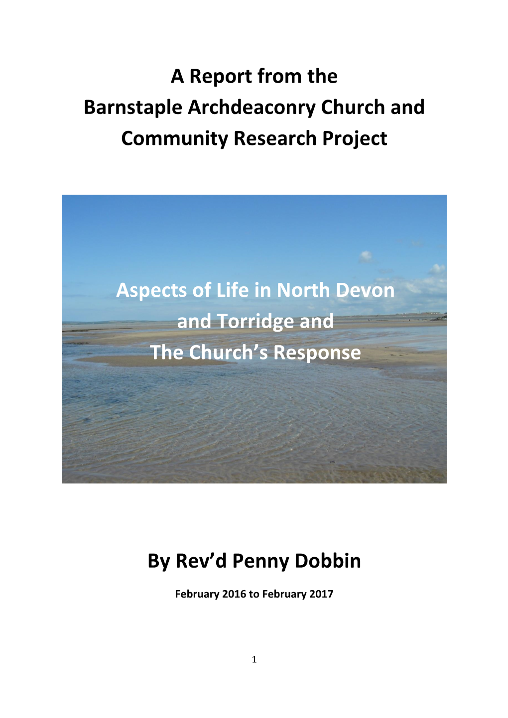 A Report from the Barnstaple Archdeaconry Church and Community Research Project