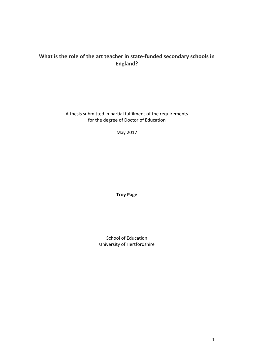 What Is the Role of the Art Teacher in State-Funded Secondary Schools in England?