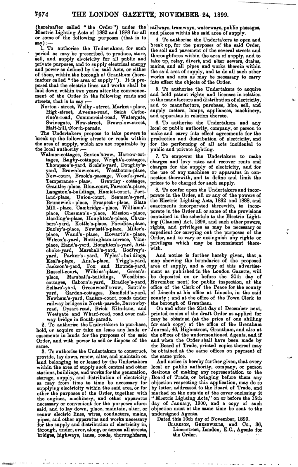 7674 the London Gazette, November 24, 1899