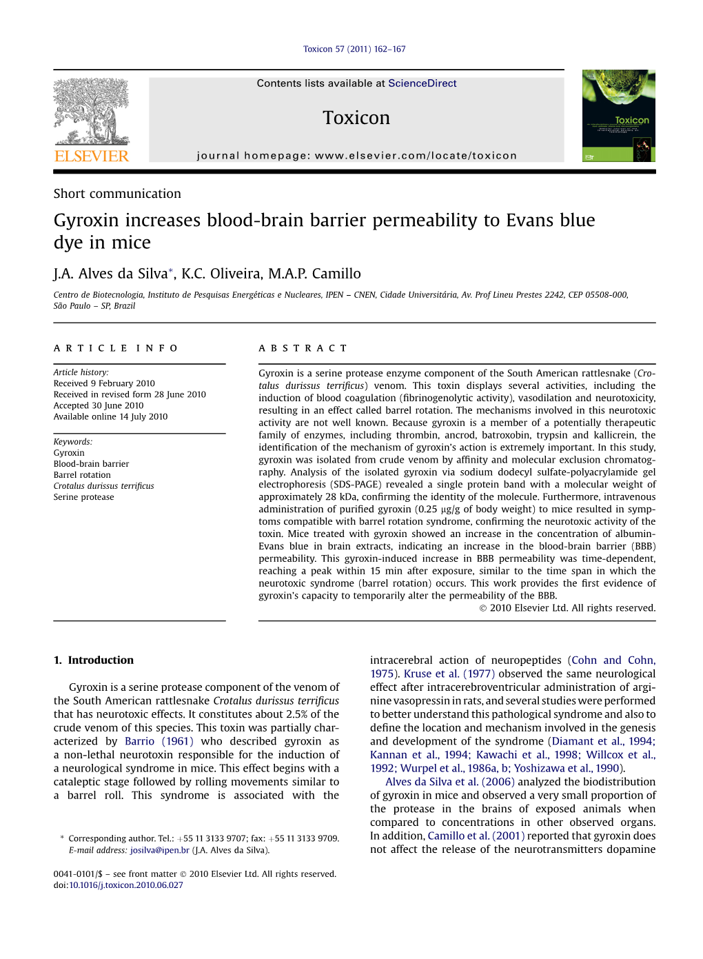 Gyroxin Increases Blood-Brain Barrier Permeability to Evans Blue Dye in Mice